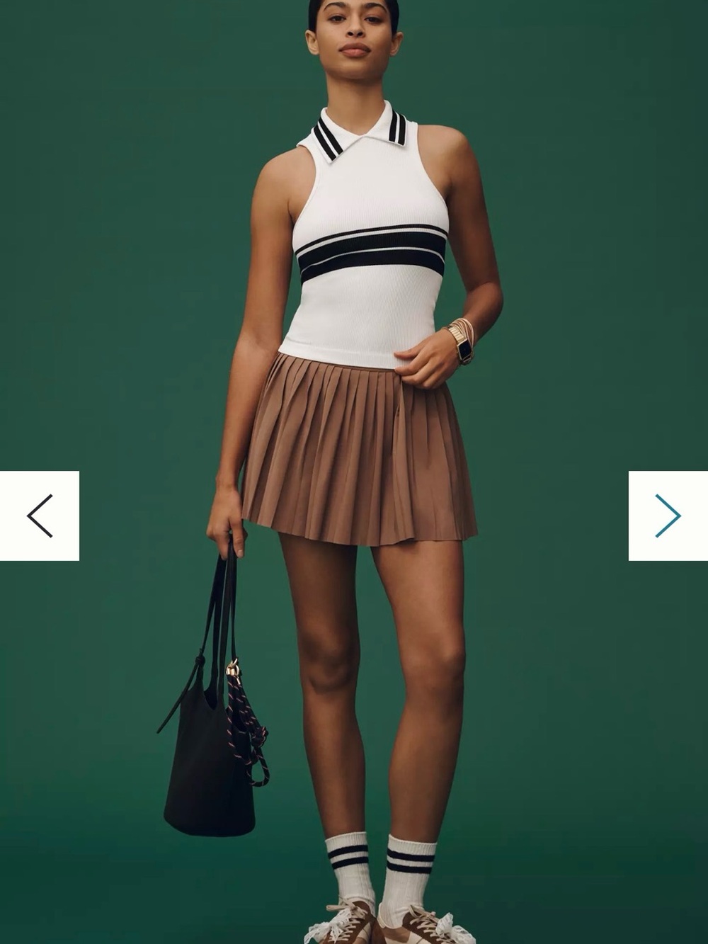 Anthropologie Brown Pleated Skater Mini Skirt